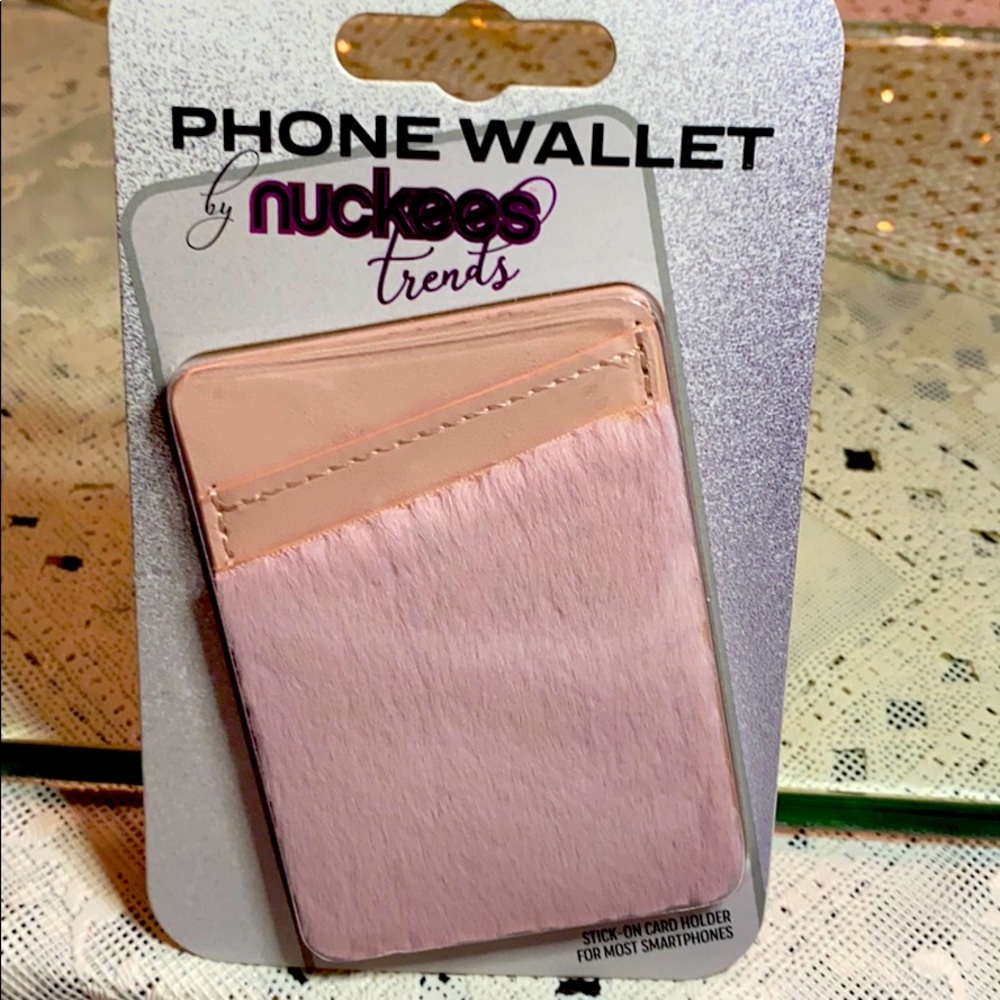 NUCKEES- Pink Fur Phone Wallet.
